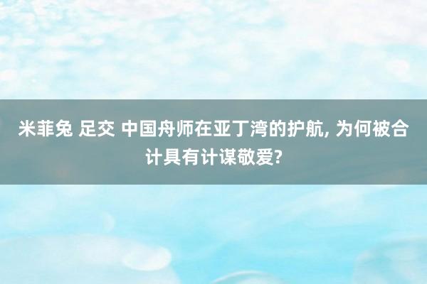 米菲兔 足交 中国舟师在亚丁湾的护航， 为何被合计具有计谋敬爱?