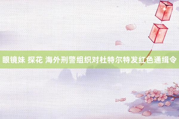 眼镜妹 探花 海外刑警组织对杜特尔特发红色通缉令